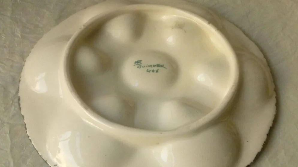 Assiete a huitre en faience hb quimper