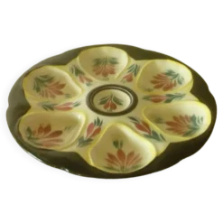 Assiette a huitre en faience de hb quimper