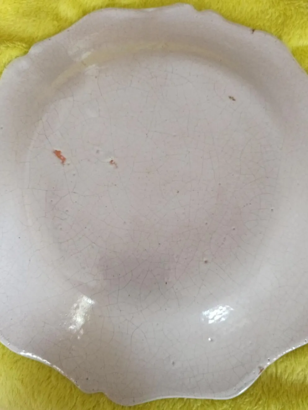 Assiette ancienne en faïence – décor peint main – pièce de collection