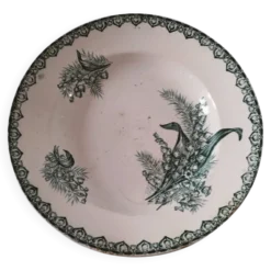 Assiette ancienne Faïencerie Saint-Amandinoise modèle Muguet époque 1900