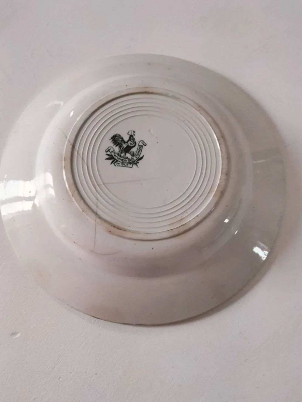 Assiette ancienne Faïencerie Saint-Amandinoise modèle Muguet époque 1900