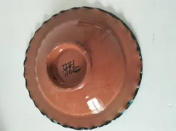 Assiette artisanale marocaine en faïence turquoise – Safi