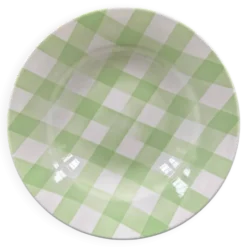 Assiette à carreaux vert pâle