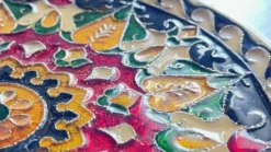 Assiette cloisonnée laiton vintage