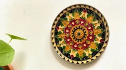 Assiette cloisonnée laiton vintage