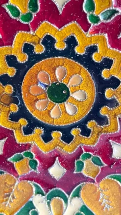 Assiette cloisonnée laiton vintage