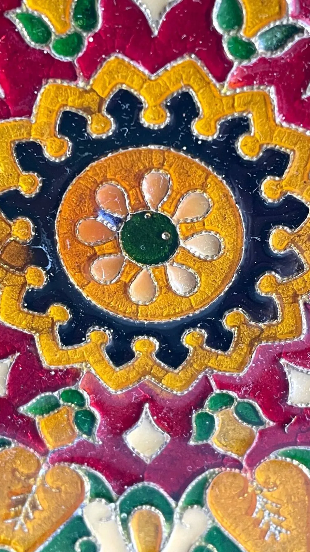 Assiette cloisonnée laiton vintage