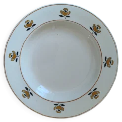 Assiette creuse ancienne en faïence de la Nouvelle Galerie, Savoie.