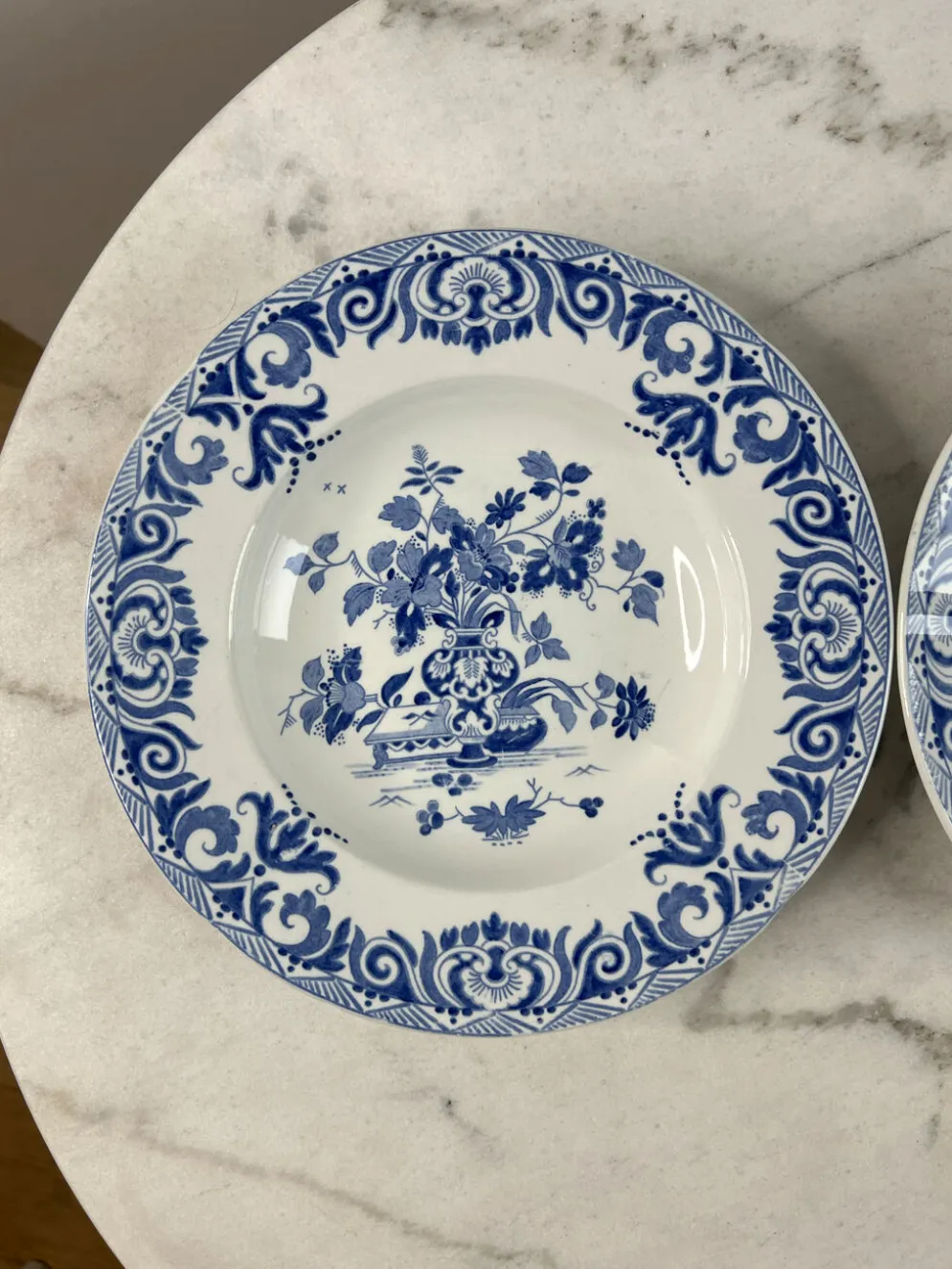 Assiette creuse ancienne Sarreguemines — Collection Shanghai lot de 2