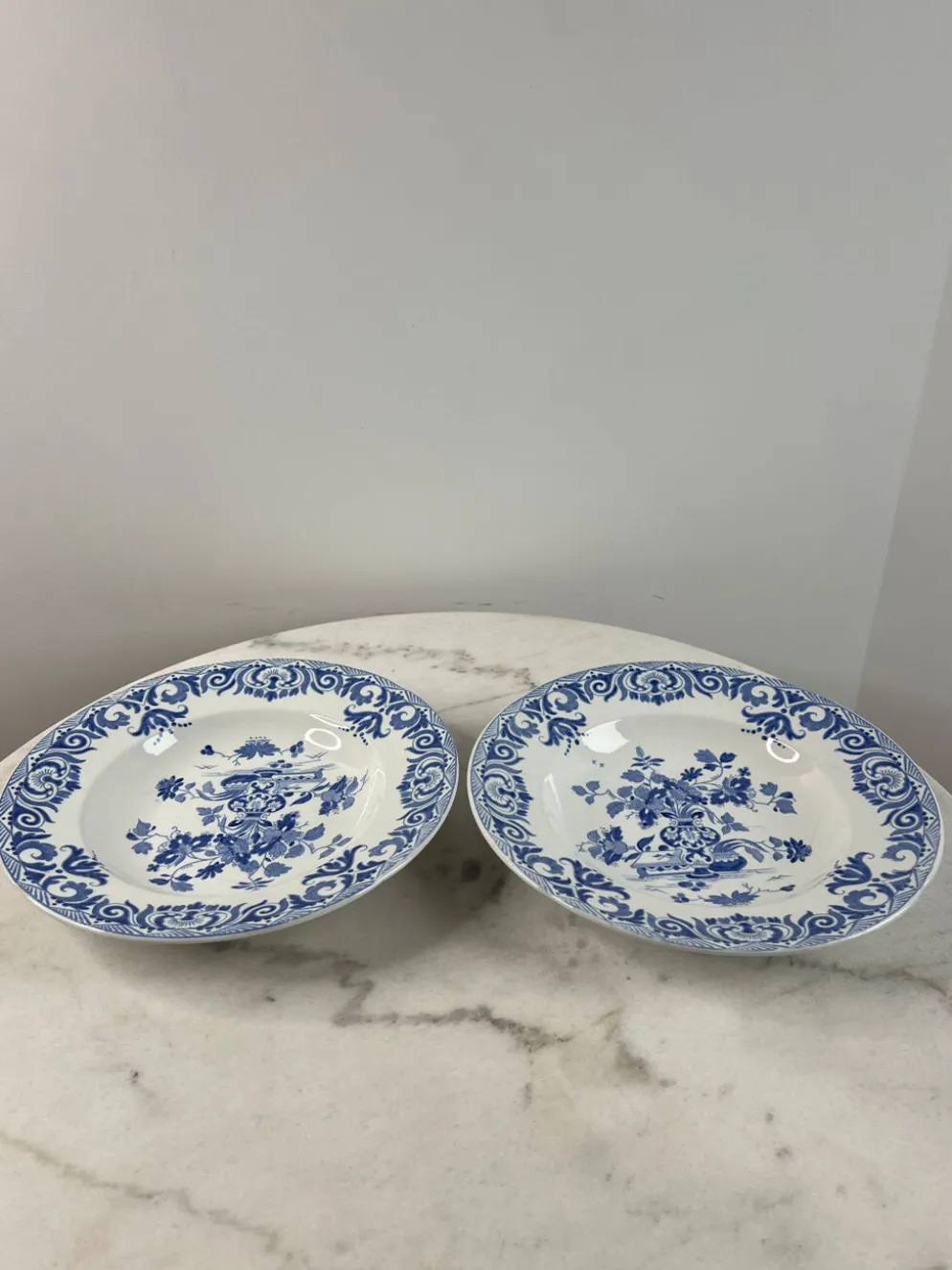 Assiette creuse ancienne Sarreguemines — Collection Shanghai lot de 2