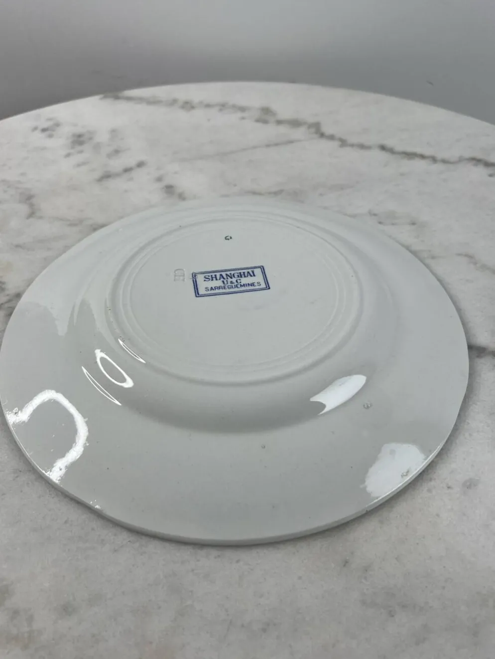 Assiette creuse ancienne Sarreguemines — Collection Shanghai lot de 2