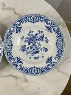 Assiette creuse ancienne Sarreguemines — Collection Shanghai lot de 2