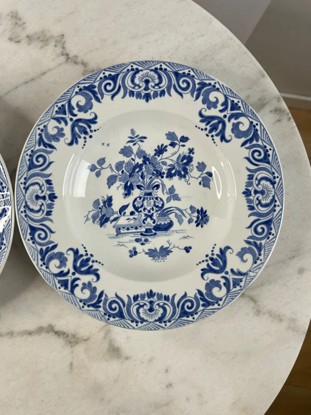 Assiette creuse ancienne Sarreguemines — Collection Shanghai lot de 2