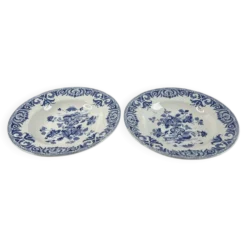 Assiette creuse ancienne Sarreguemines — Collection Shanghai lot de 2