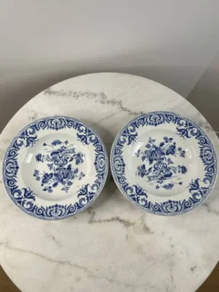 Assiette creuse ancienne Sarreguemines — Collection Shanghai lot de 2