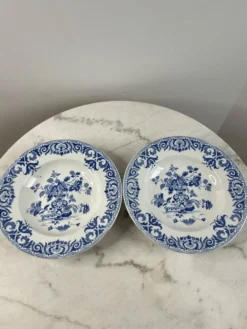 Assiette creuse ancienne Sarreguemines — Collection Shanghai lot de 2