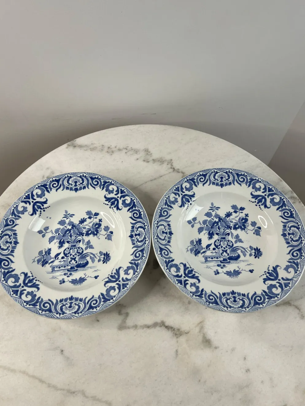 Assiette creuse ancienne Sarreguemines — Collection Shanghai lot de 2
