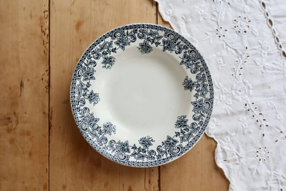 Assiette creuse ancienne terre de fer Saint Amand modèle Jane