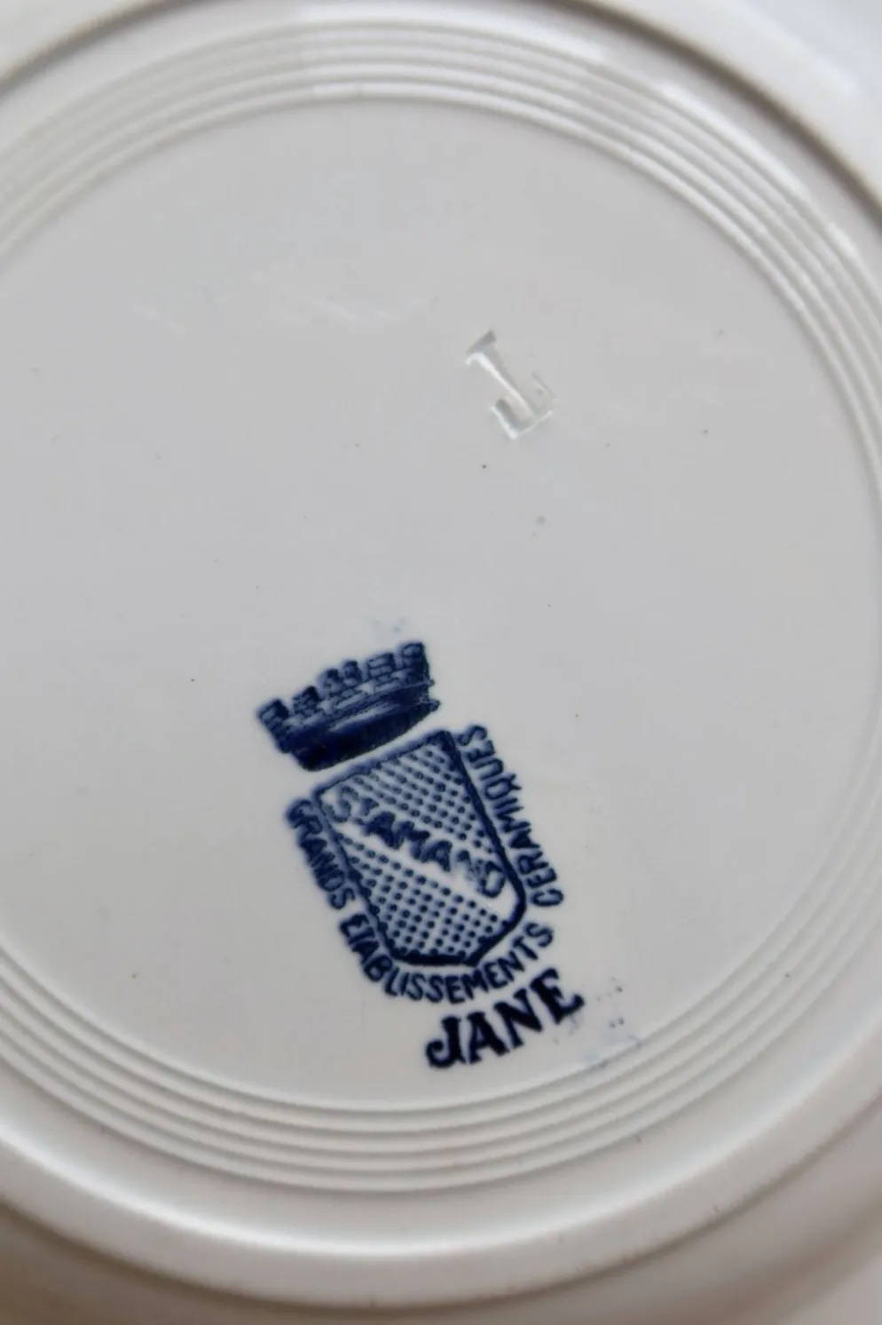 Assiette creuse ancienne terre de fer Saint Amand modèle Jane