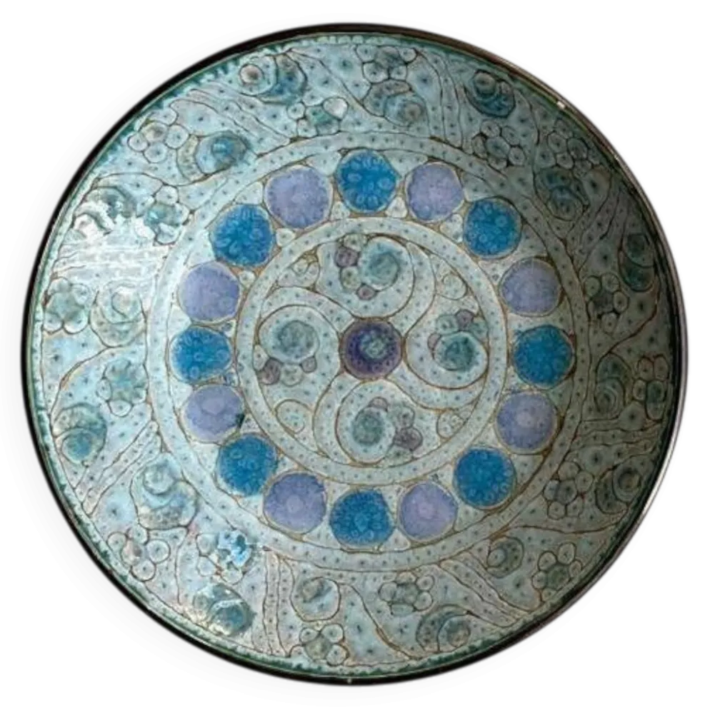 Assiette creuse en céramique émaillée, Danuta Le Hénaff