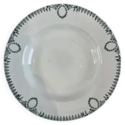 Assiette creuse en faïence décor frise verte Saint-Amand