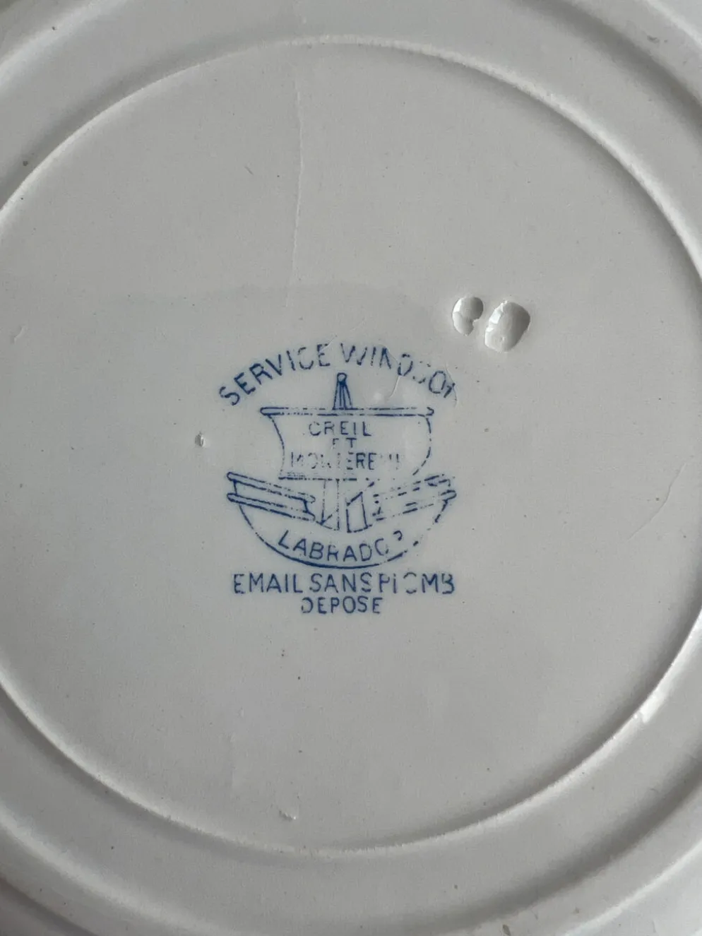 Assiette creuse Service Windsor Creil et Montereau 24cm