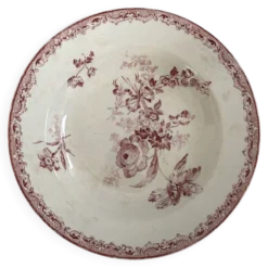 Assiette creuse terre de fer décor floral modèle Fontanges de Sarregue