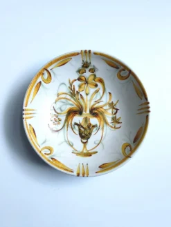 Assiette creuse vintage Keraluc Quimper France G6 plat décor floral bo