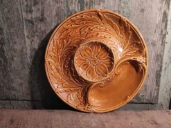 Assiette d’artichauts vintage Français en Majolica de Gien