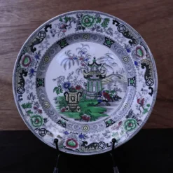 Assiette décoratif Creil et Montereau - Décor Japonais Polychrome XIXe