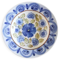 Assiette décorative fleurs peintes