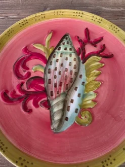 Assiette décorative Fragonard coquillage et corail