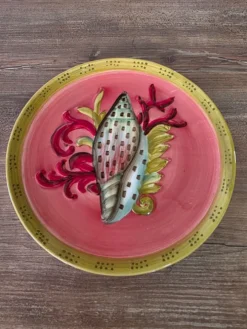 Assiette décorative Fragonard coquillage et corail
