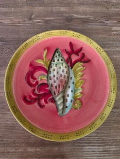 Assiette décorative Fragonard coquillage et corail