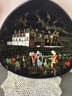 Assiette décorative Longwy décor de vendanges