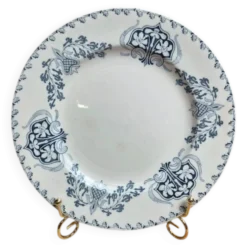 Assiette à dessert ancienne K&G Lunéville – modèle Sébastopol – décor bleu