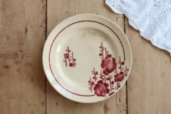 Assiette à dessert ancienne terre de fer Saint Amand modèle 211 – Décor flo