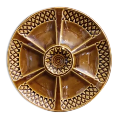 Assiette d’huîtres art déco Français majolique de Sarreguemines