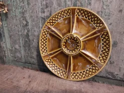 Assiette d’huîtres art déco Français majolique de Sarreguemines