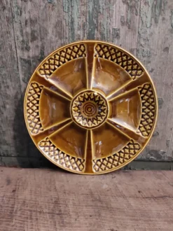 Assiette d’huîtres art déco Français majolique de Sarreguemines