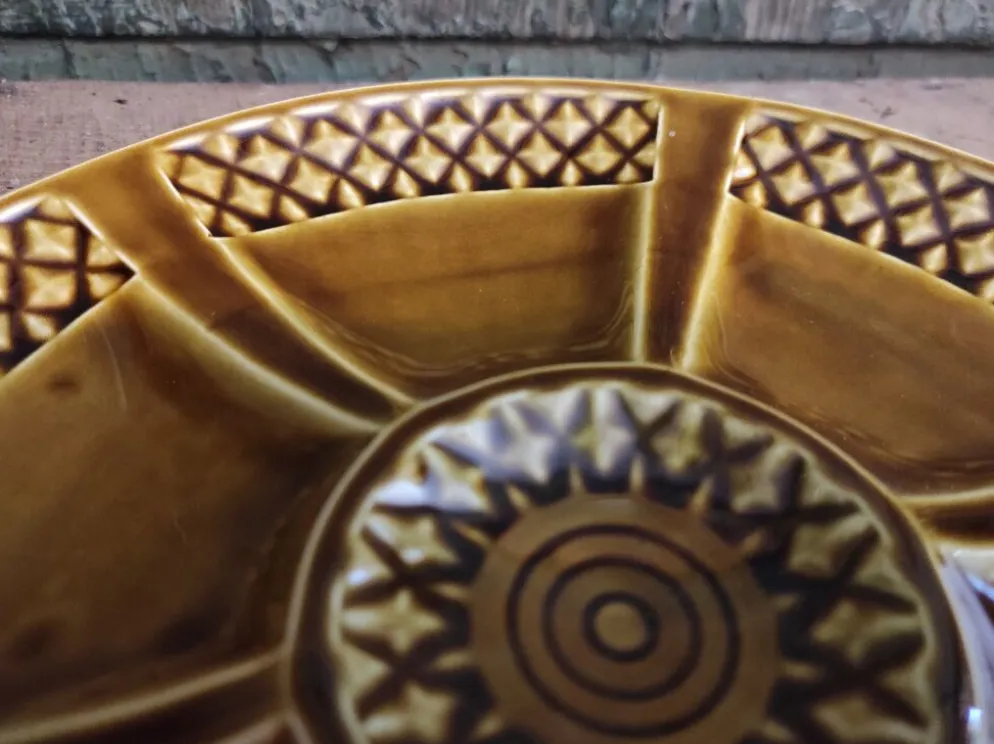 Assiette d’huîtres art déco Français majolique de Sarreguemines