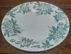 Assiette en faïence terre de fer Saint Amand décor anémone
