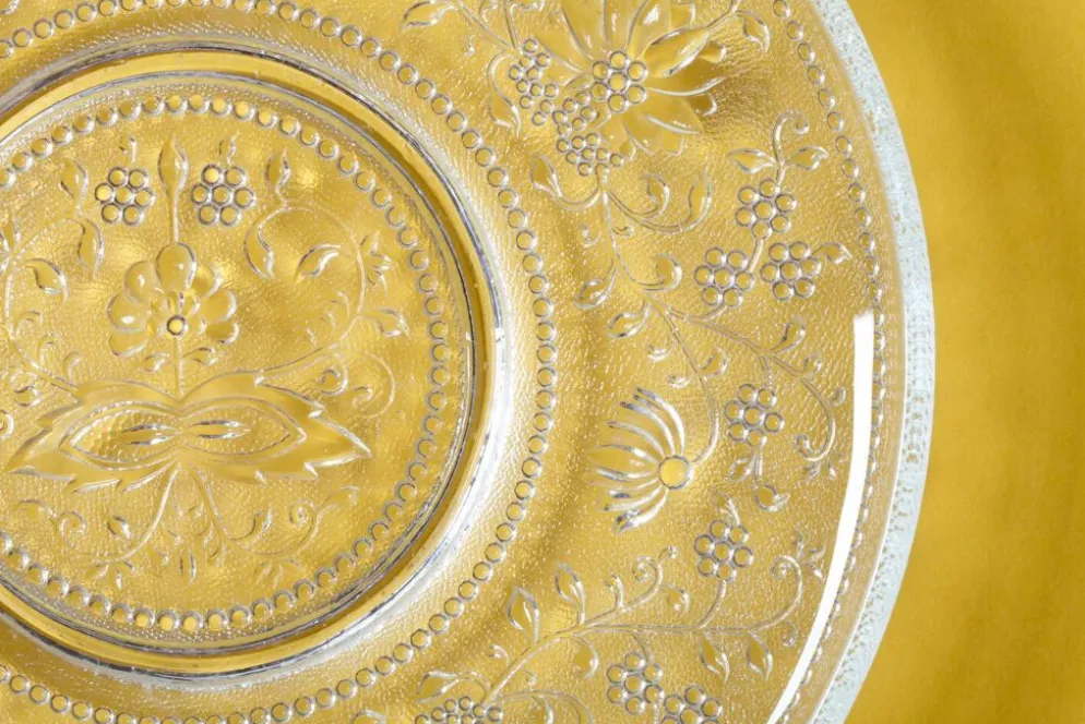 Assiette en verre Cibulak : plat moderne clair du milieu du siècle par Pavel Panek / 1974