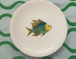 Assiette Gien “Baie d’Halong” – décor poisson – vintage