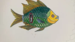 Assiette Gien “Baie d’Halong” – décor poisson – vintage