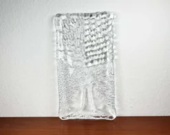 Assiette à gâteau en verre design arbre des quatre saisons vintage de Riedel Glas, années 1970