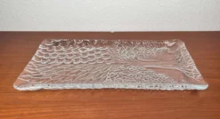 Assiette à gâteau en verre design arbre des quatre saisons vintage de Riedel Glas, années 1970