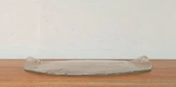Assiette à gâteau en verre scandinave vintage, années 1970