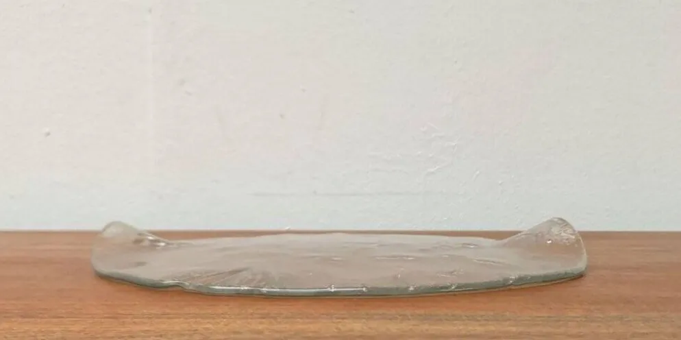 Assiette à gâteau en verre scandinave vintage, années 1970