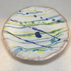 Assiette Hagi Ware à Traînée à la Main, 13,5 cm — Seseragi